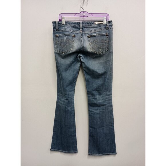 VTG Y2K Rerock For Express Womens Bootcut Jeans Size 8L Blue Faded Streetwear - Picture 9 of 12
